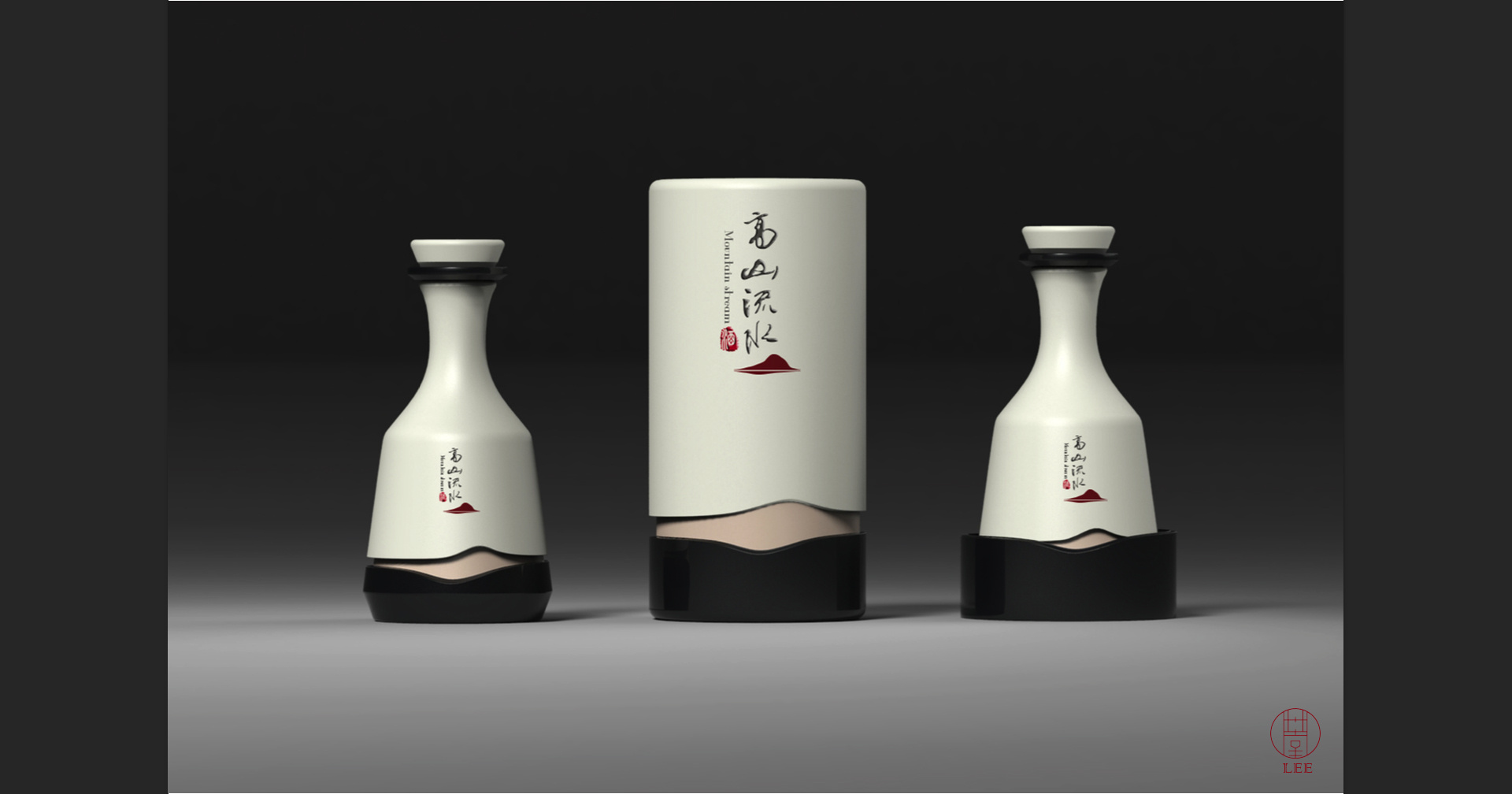 高山流水白酒瓶形設計|平面|包裝|李455306065 - 原創作品 